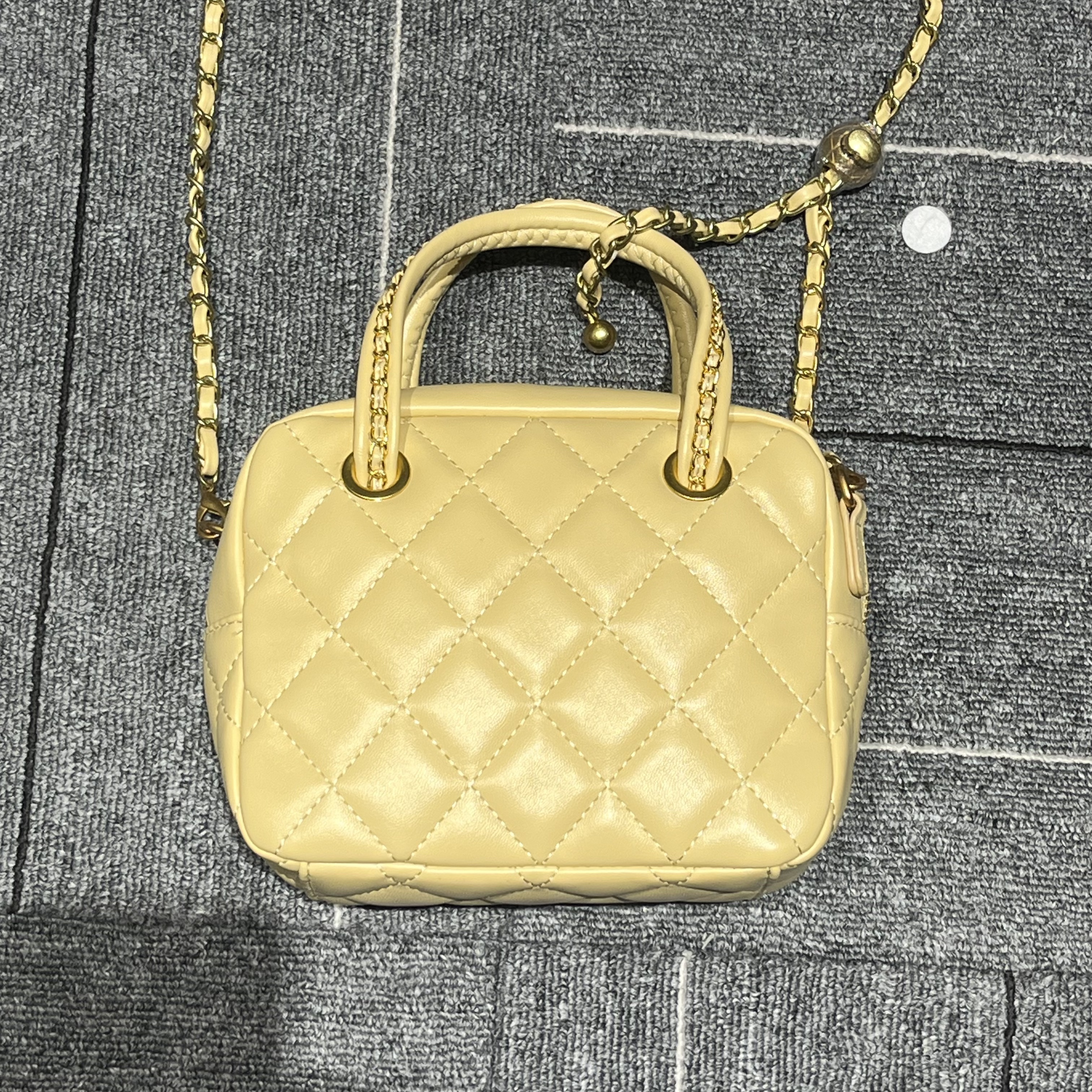 COCO DICV25新款高端定制时尚女包 金球手提菱格