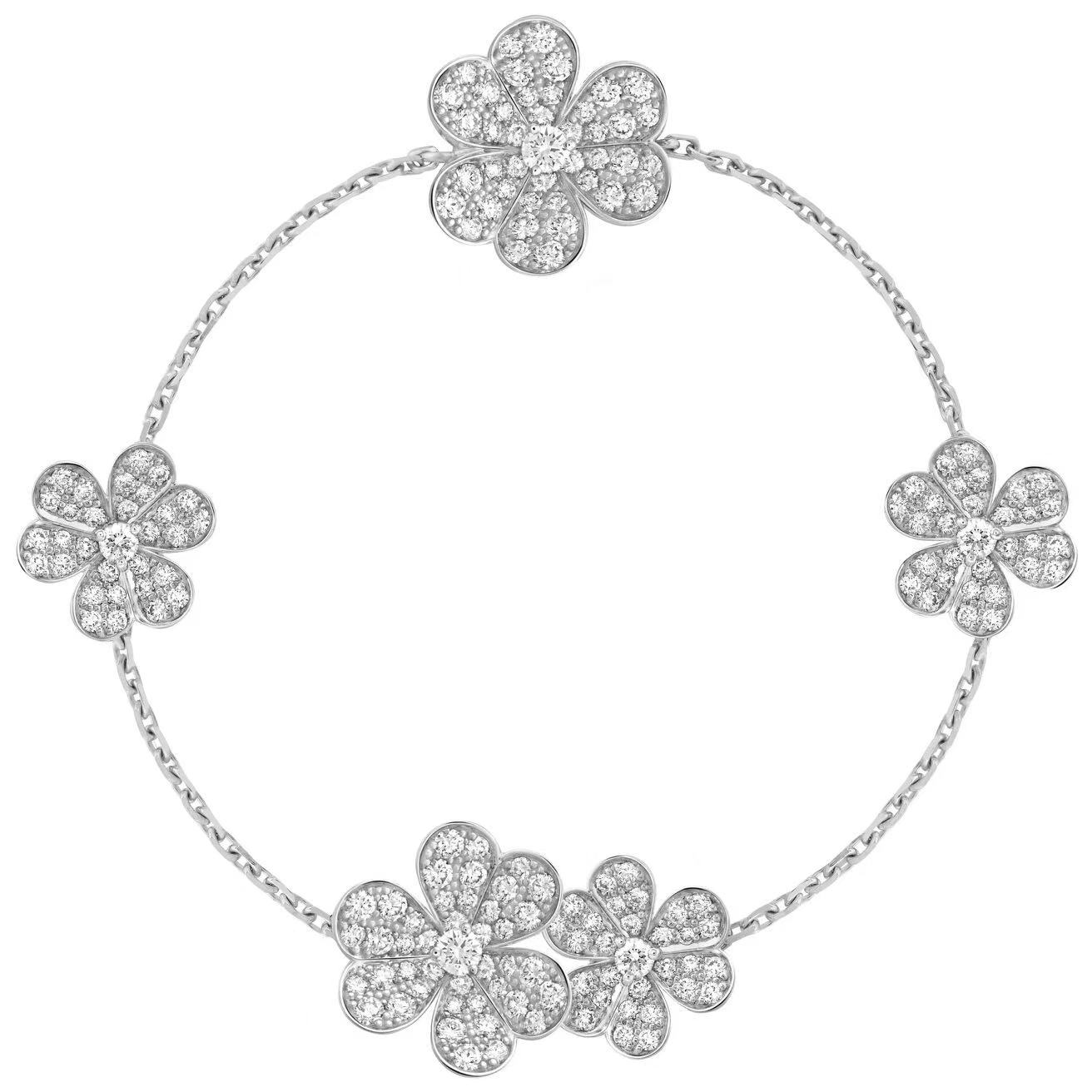 18K金满钻三叶草五花手链 CZ (定制品质48小时鉴赏期)