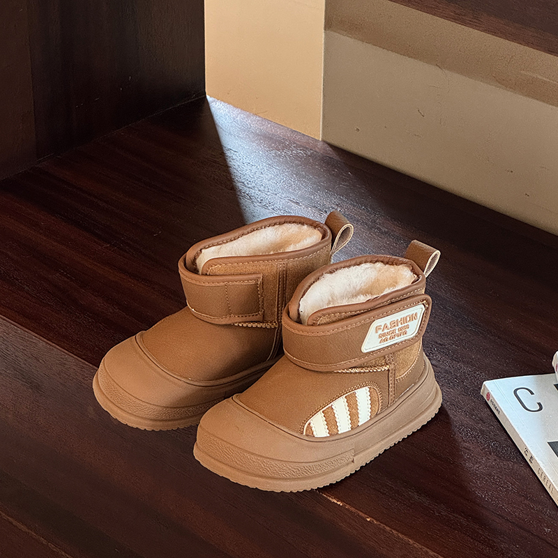 儿童雪地靴2025冬季新款男童棉鞋女童加绒保暖防水宝宝鞋