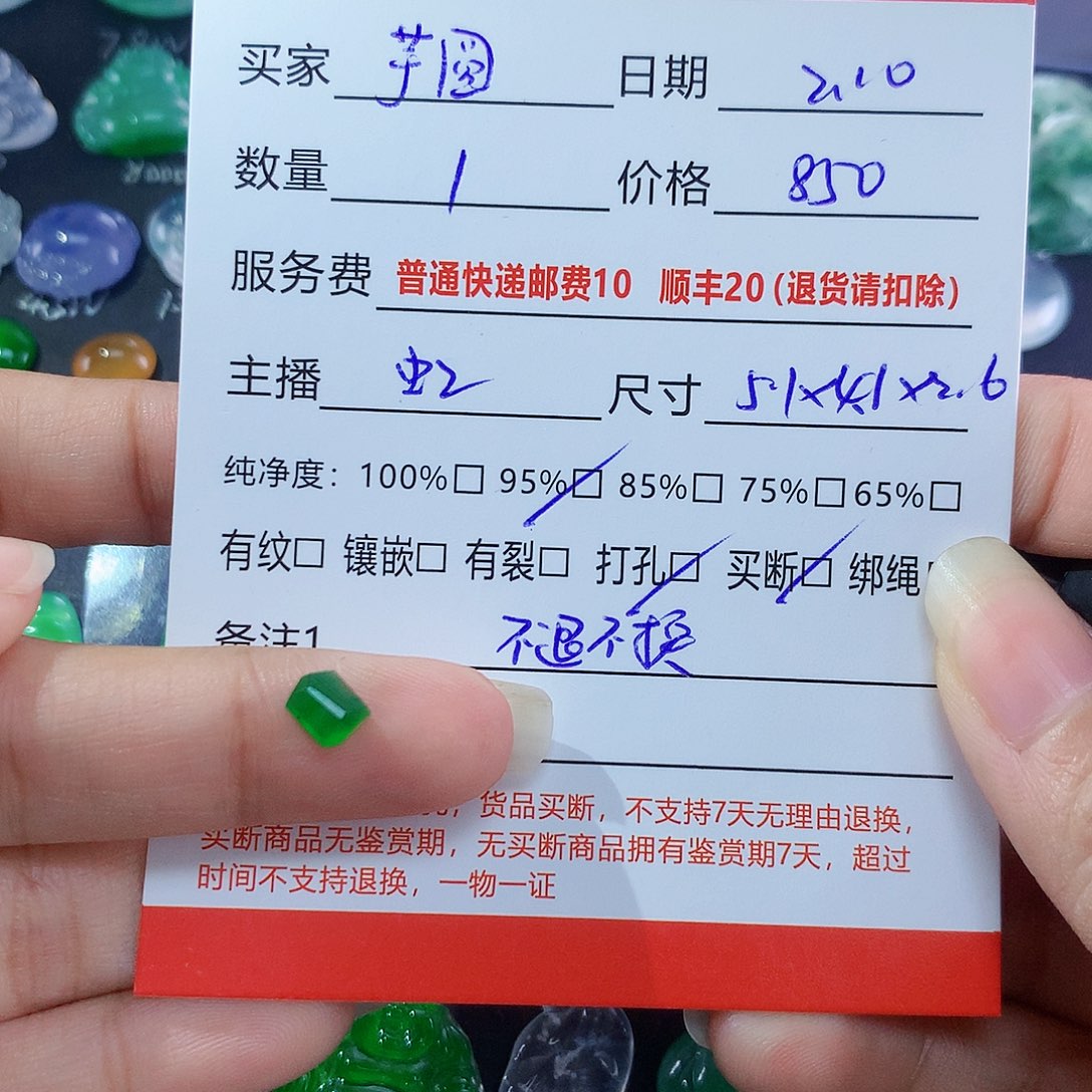 【闪购商品】翡翠颈饰未镶嵌绿切割