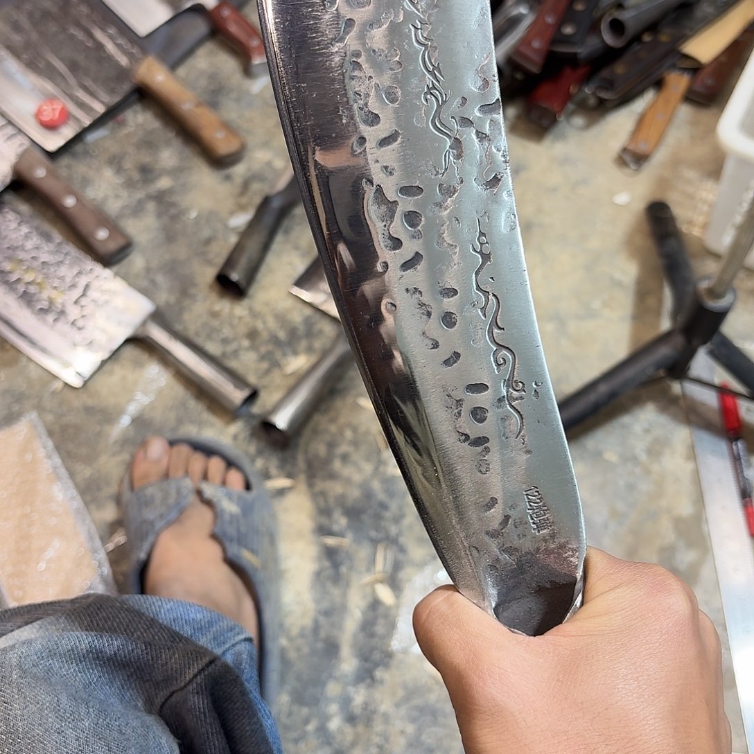 高碳锰钢云南阿老表手工锻打刀