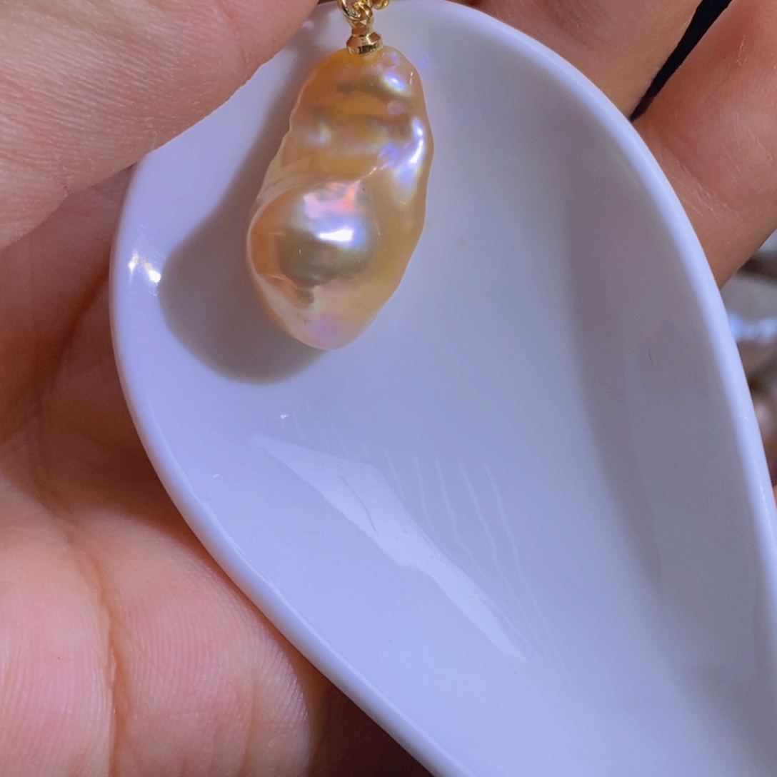 银S925镶嵌淡水珍珠微瑕