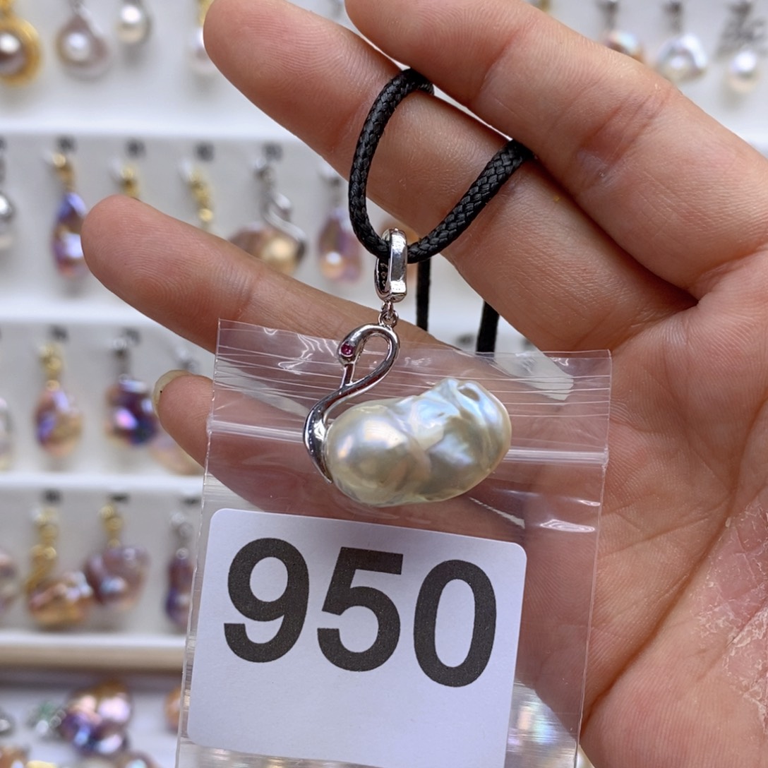 淡水珍珠颈饰银S925镶嵌950