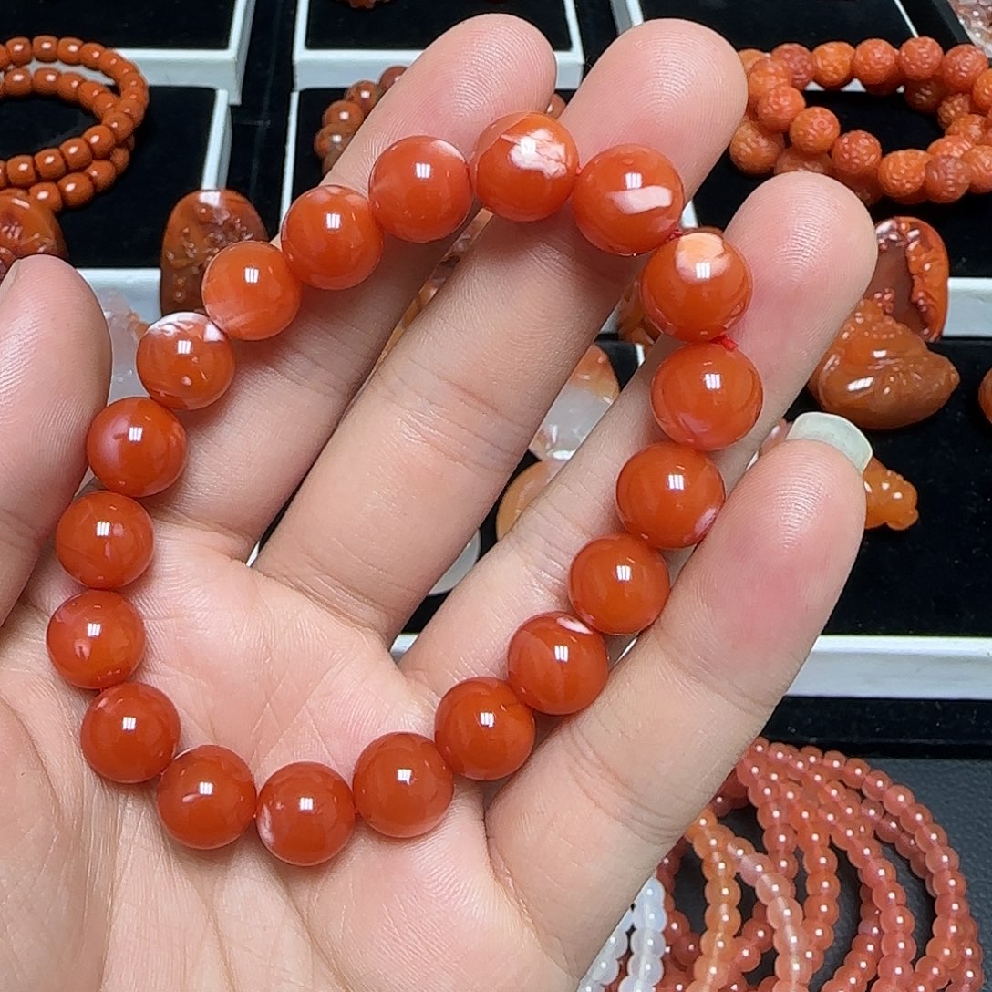 南红玛瑙未镶嵌手链