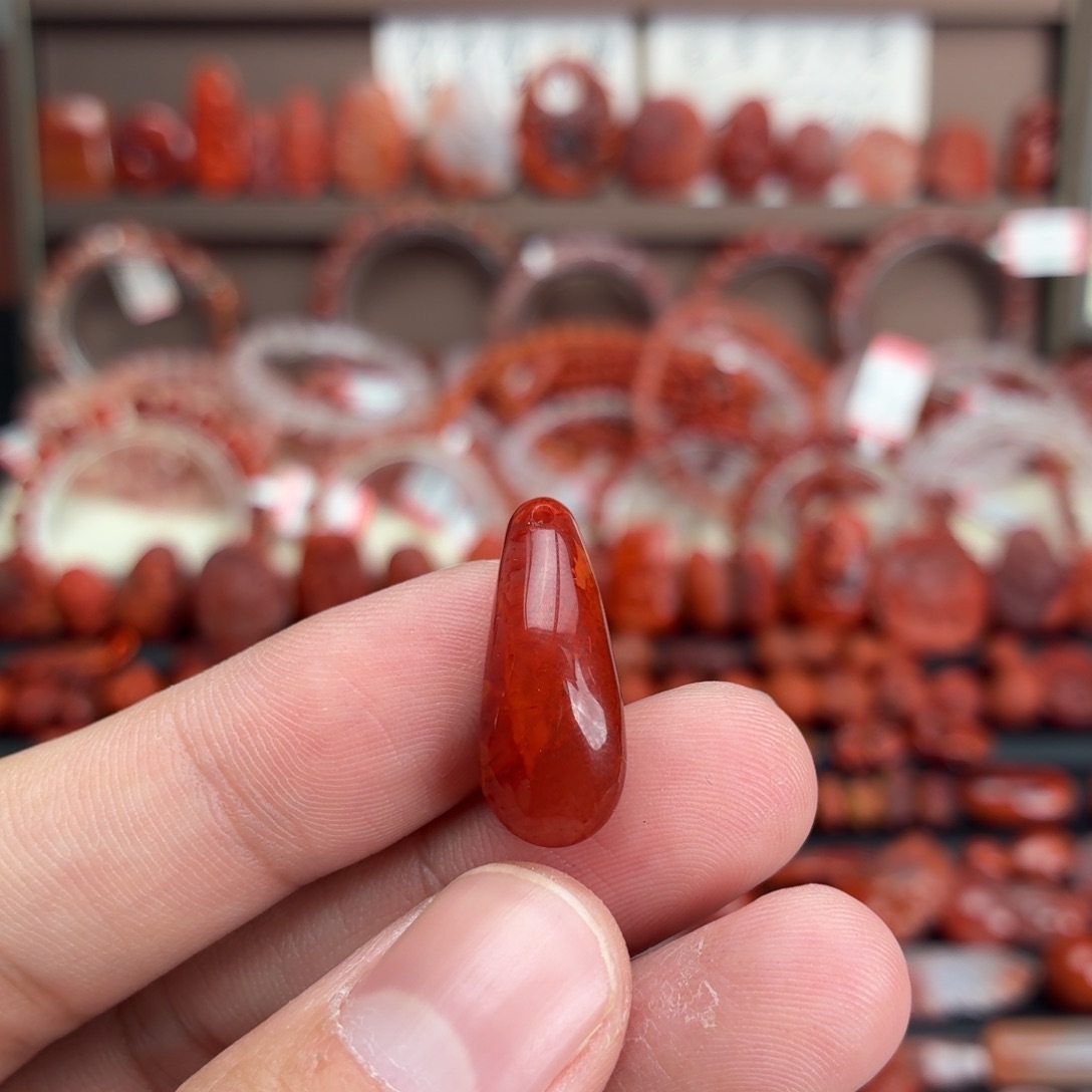 南红玛瑙未镶嵌颈饰火焰纹卡子