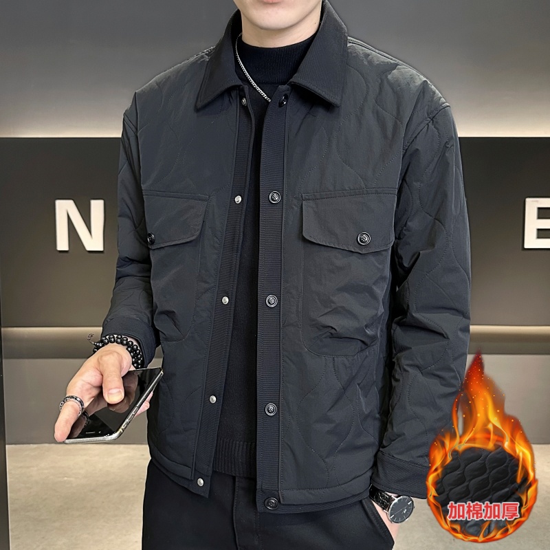 “ WXS ” 男士休闲短款夹克男百搭加厚外套纯色时尚男装上衣