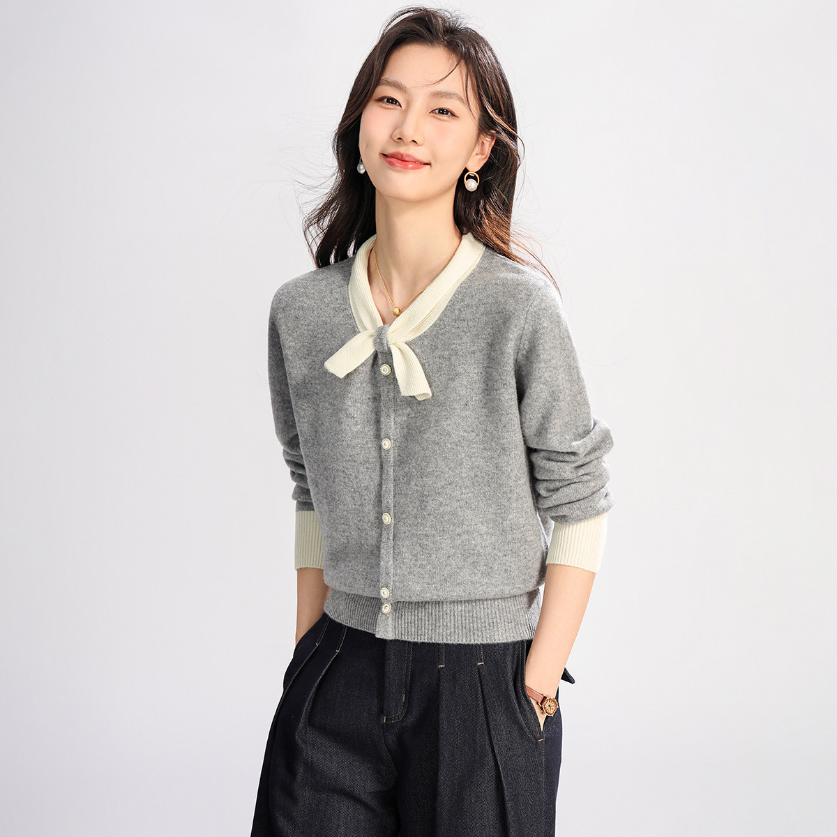 羊毛衫女100%羊毛毛衣女秋冬季2025年高级感气质针织衫