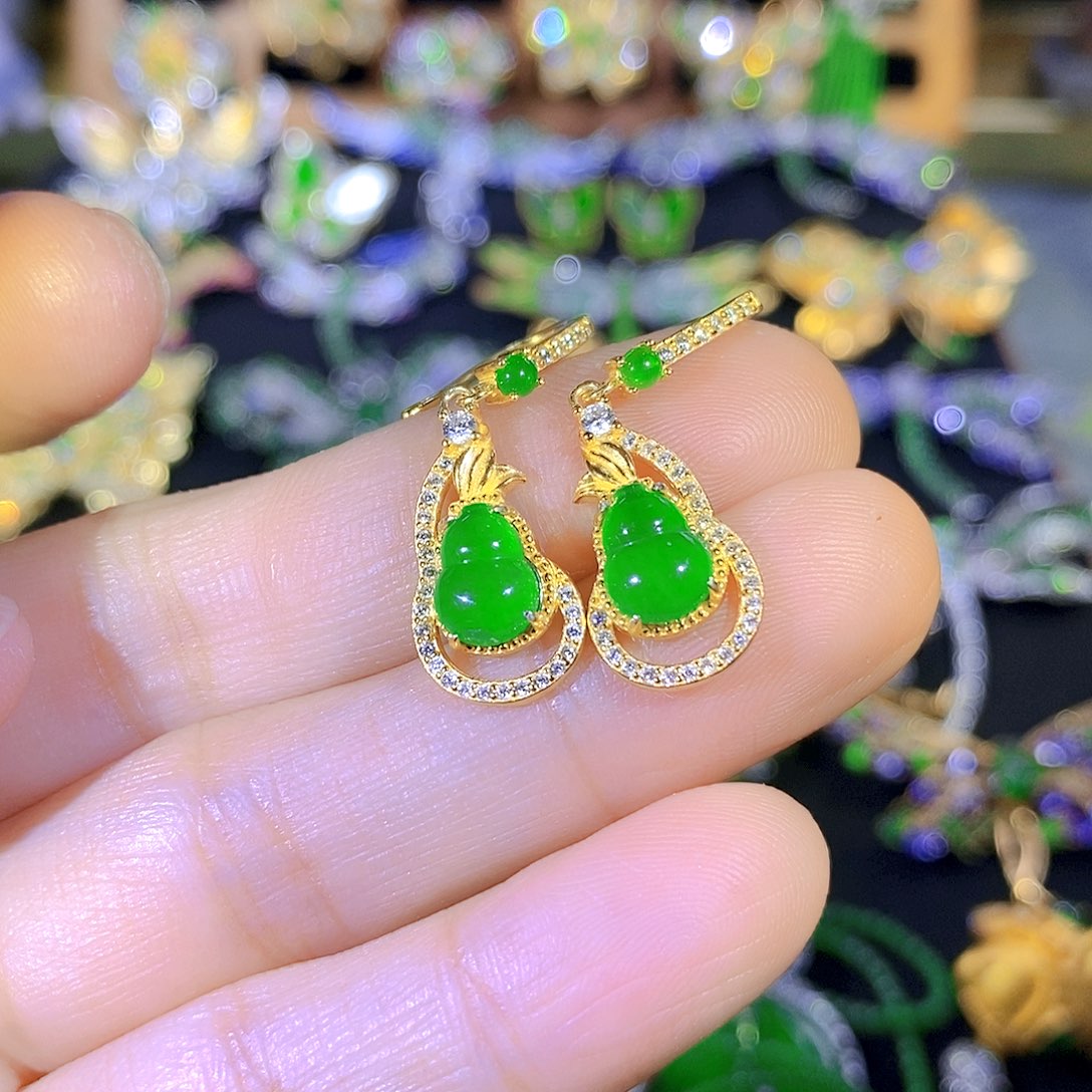 吊坠(不含链)银S925镶嵌翡翠