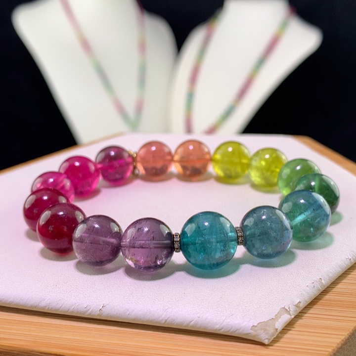 双色碧玺手链未镶嵌