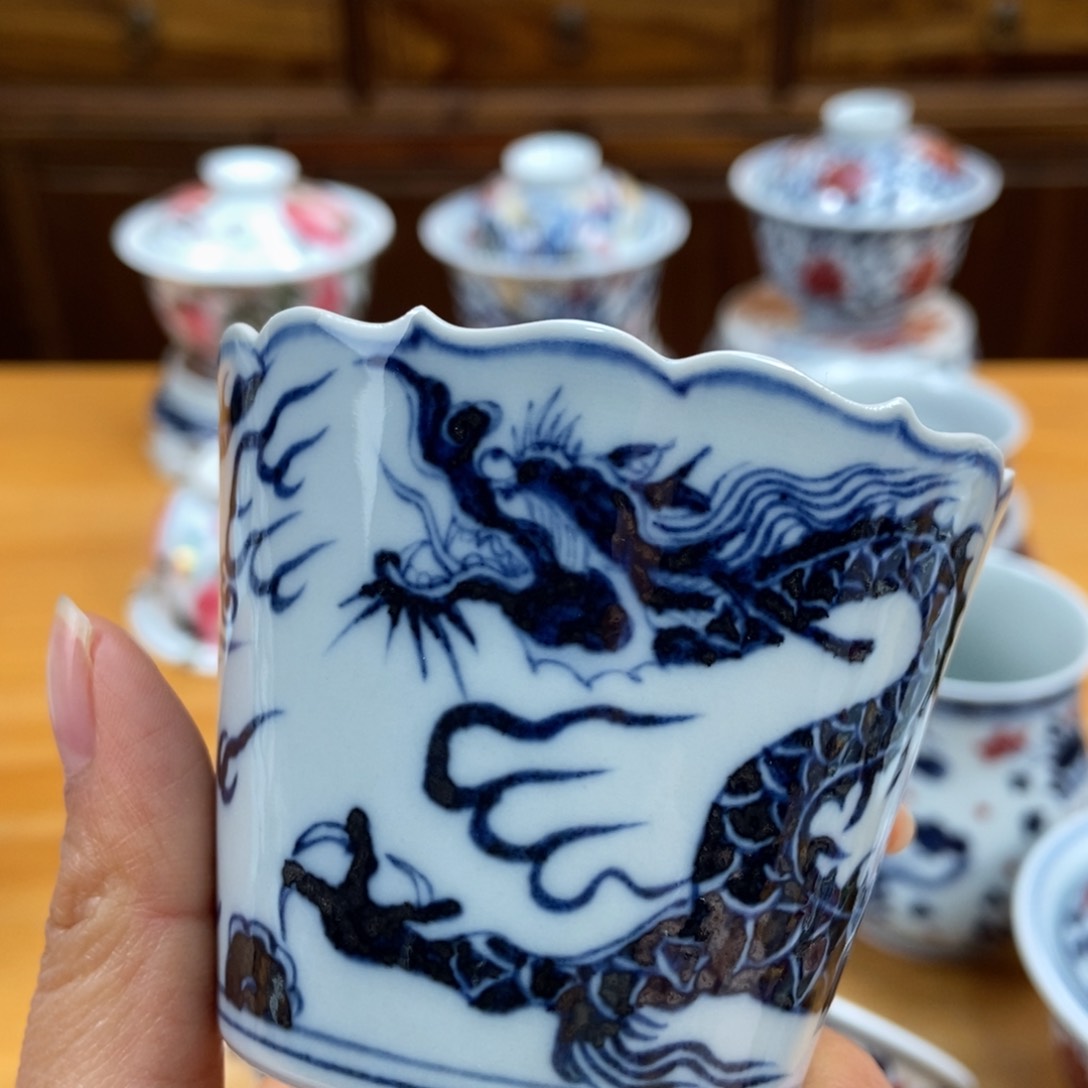 手绘现代茶具非古董