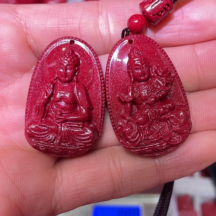 天然辰砂阿弥陀佛普贤2套小号