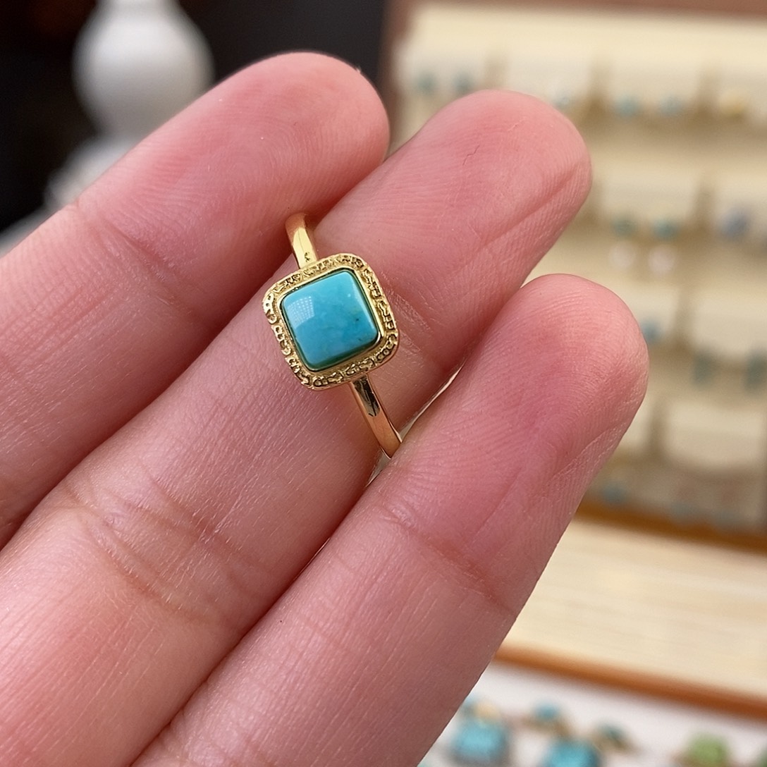 绿松石戒指合金绿松石戒指合金