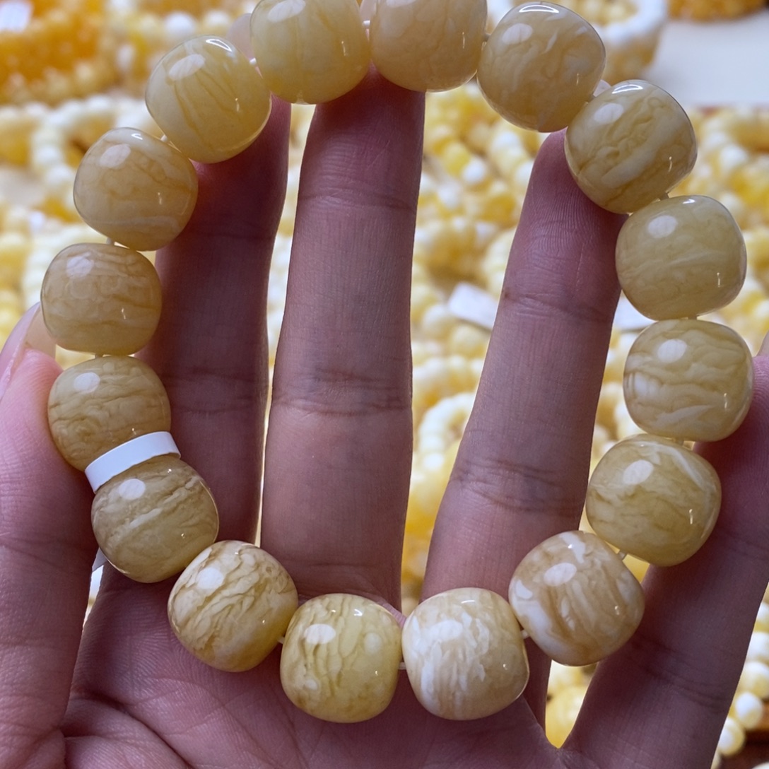 琥珀未镶嵌手串15m同料虎皮