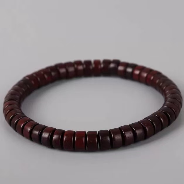 印度小叶紫檀4*7药片珠天然老料泥料收藏级精品