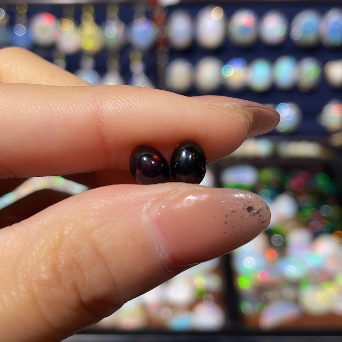 欧泊欧泊耳饰银S925镶嵌海*