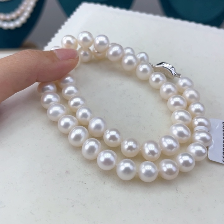 淡水珍珠颈饰银S925镶嵌9➕极光冷白高品