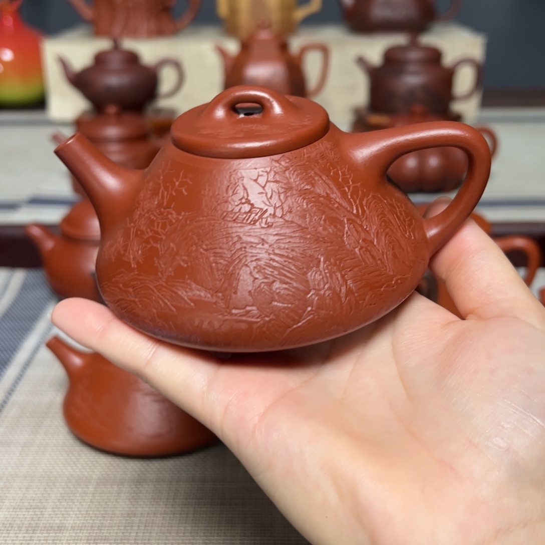 淡***画紫砂茶壶宜兴紫砂壶