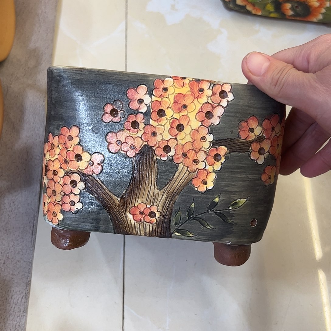 景德镇炫彩手绘口14*10.5高11.5