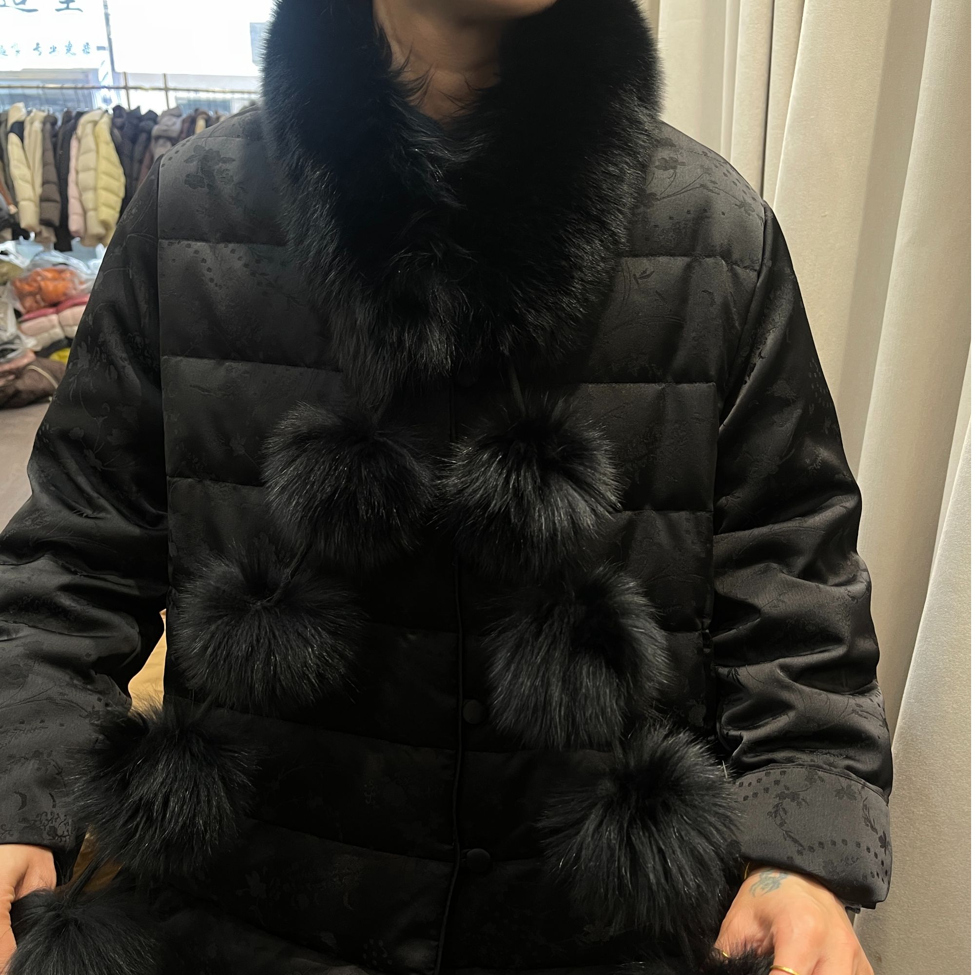 郭丽家狐狸毛.围巾