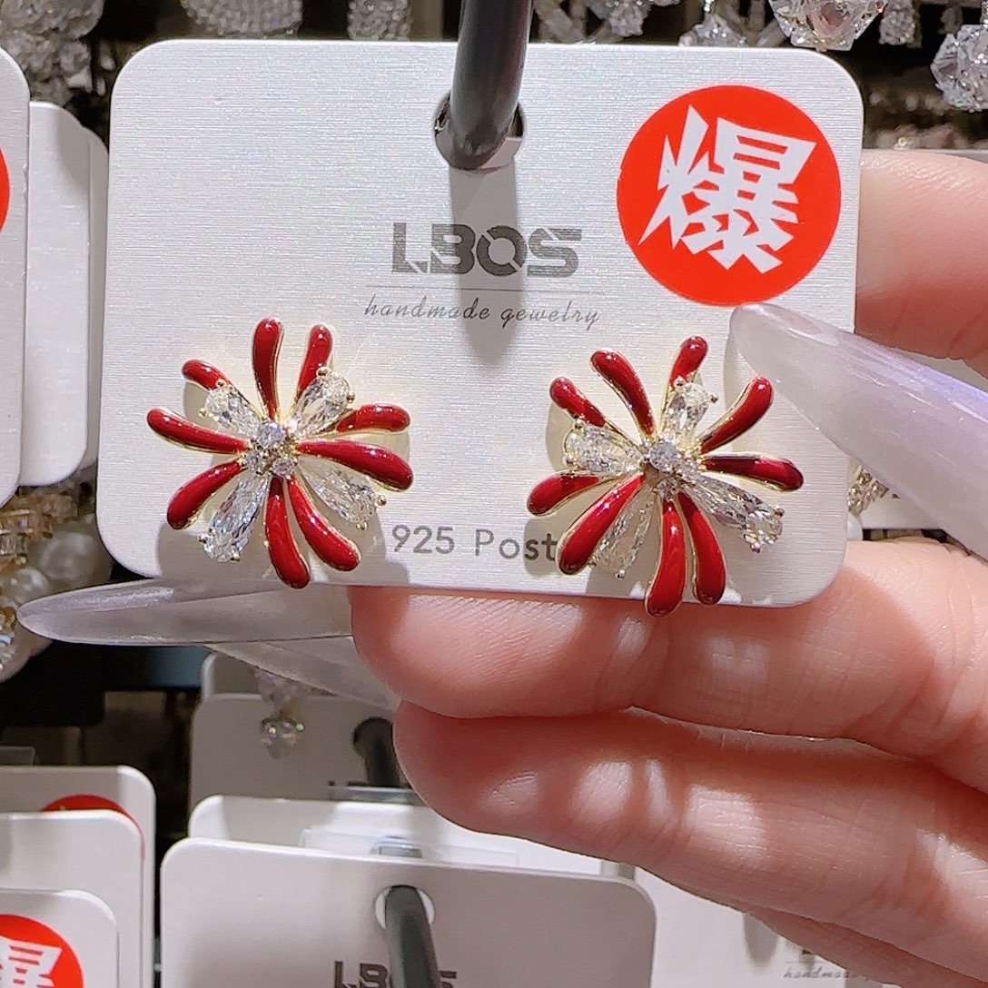 锆石铜合金925银耳环