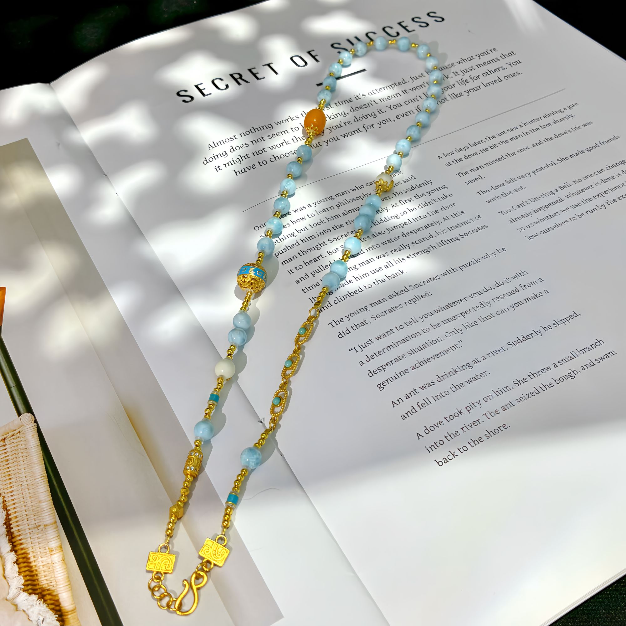 海纹石蜜蜡枣珠项链 3239 多样性发一件  51cm