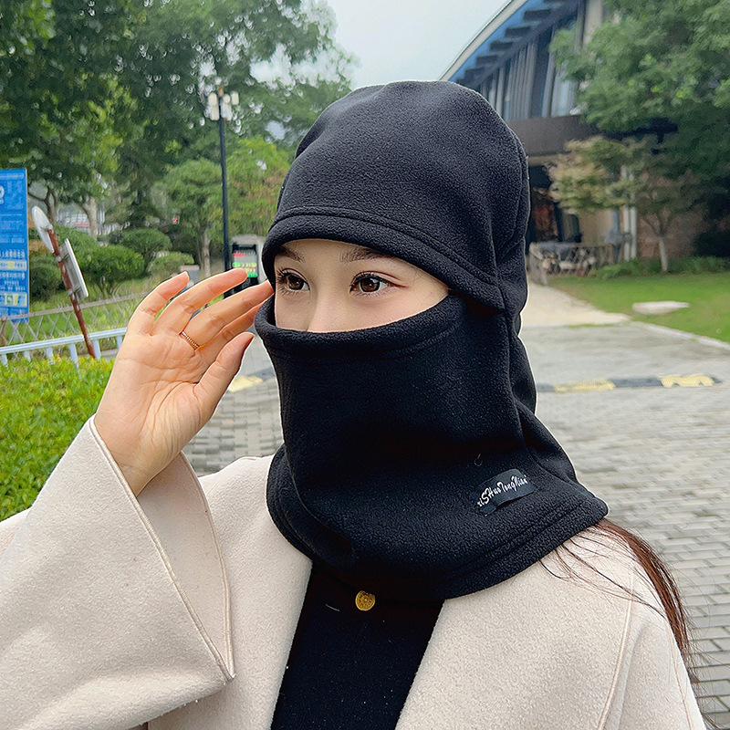 帽子围脖一体骑行帽男女秋冬新款保暖防风防寒套头加绒加厚护耳帽