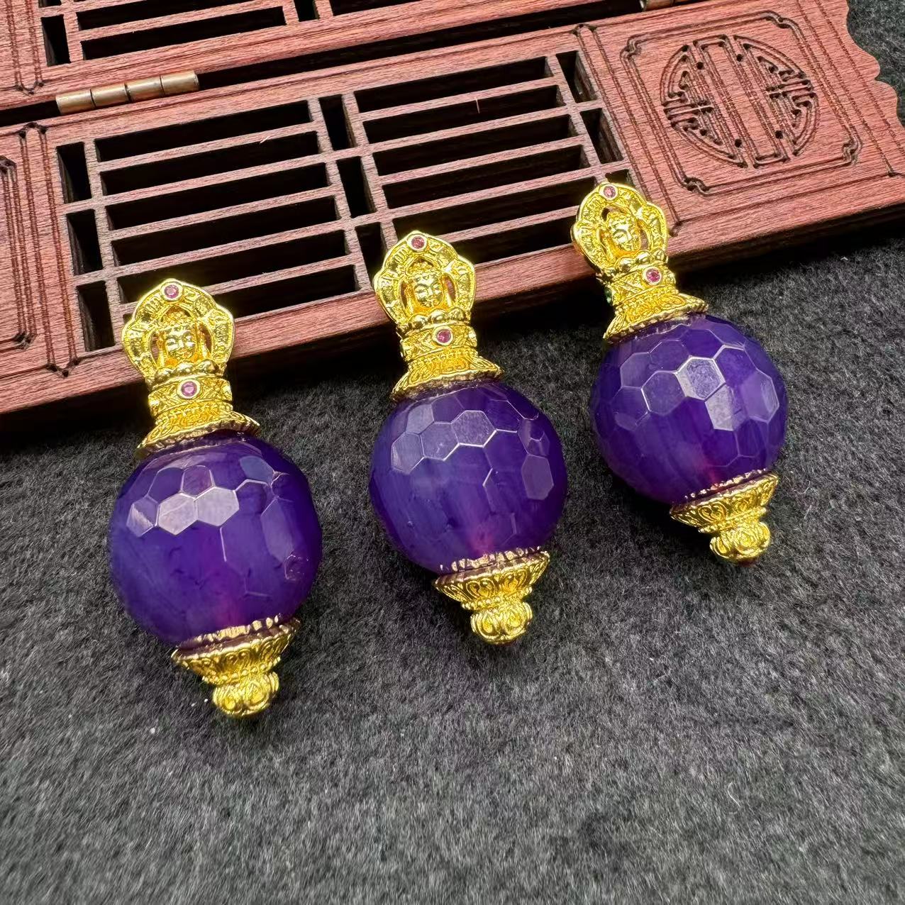 【刘少文】紫龙天晶玛瑙吊坠-MT-A201-多样性只发一件-赠链子