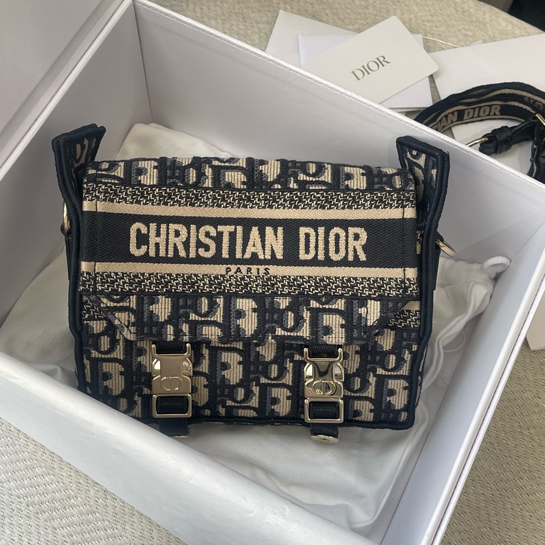 未使用 DIOR/迪奥 camp老花mini邮差包斜挎包25年经典时尚