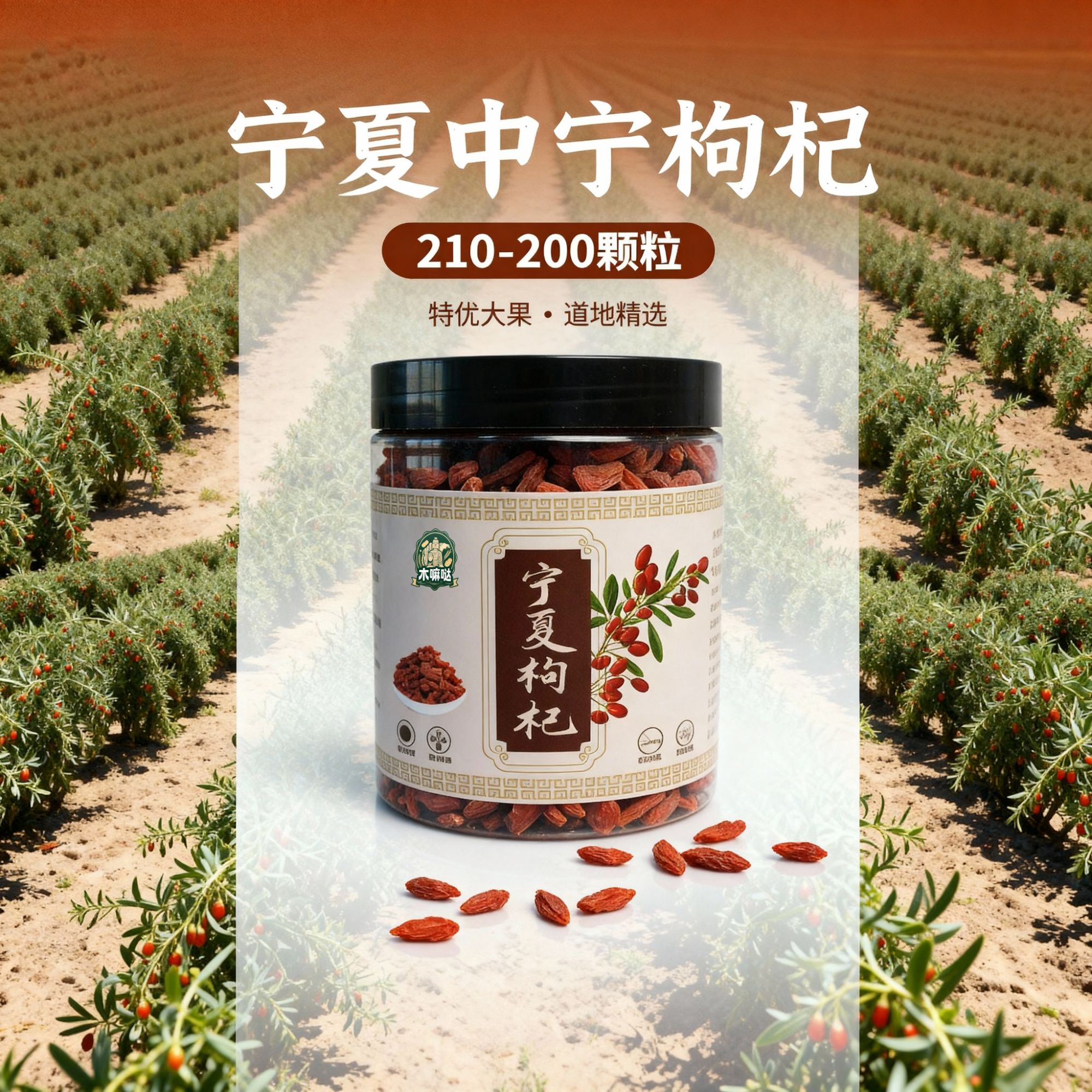 宁夏中宁无硫特大果枸杞210-200粒即食枸杞免洗泡茶泡酒煮粥滋补