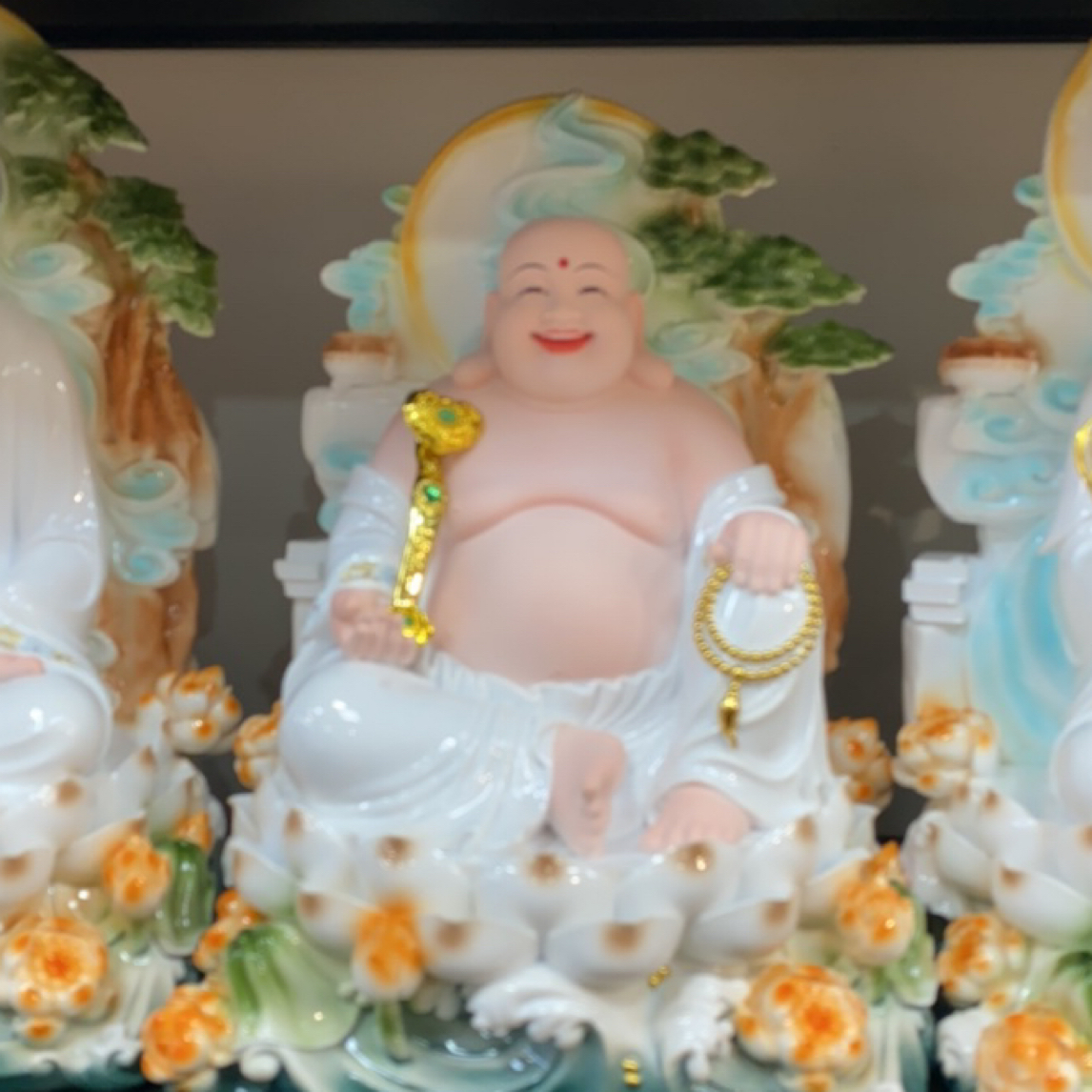 16寸仿瓷工艺弥勒佛摆件