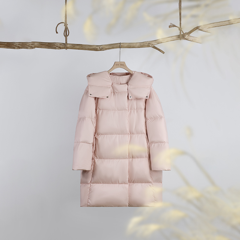 【90鹅绒】云朵泡芙轻便三防连帽女款中长款显瘦时尚0压感