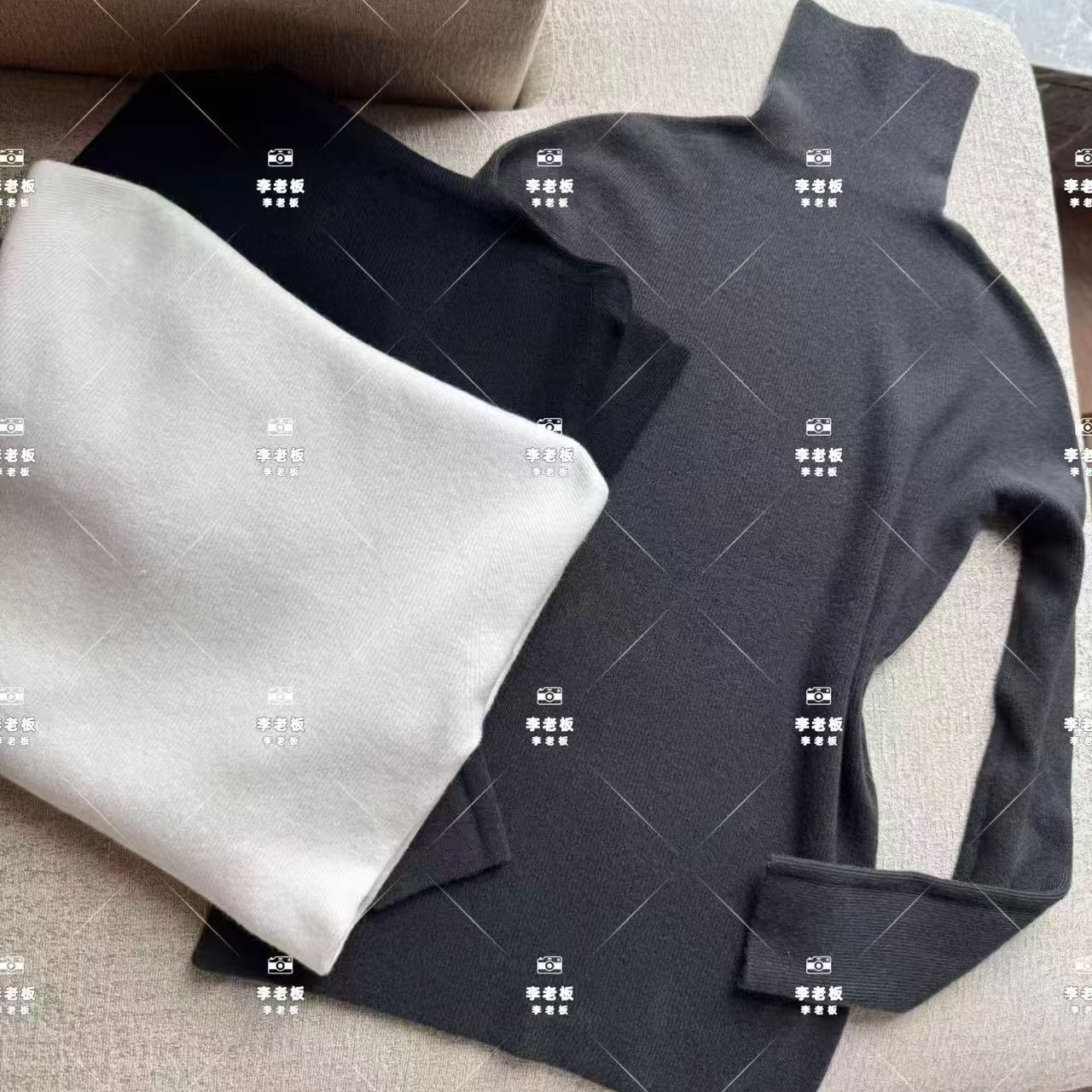 2025新款高领羊毛螺纹针织打底衫（衣长60左右）