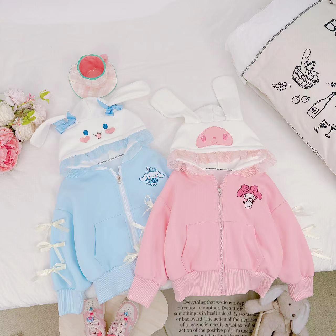 【Dannirabbit】女童甜美可爱卡通大耳朵连帽外套 D-J163