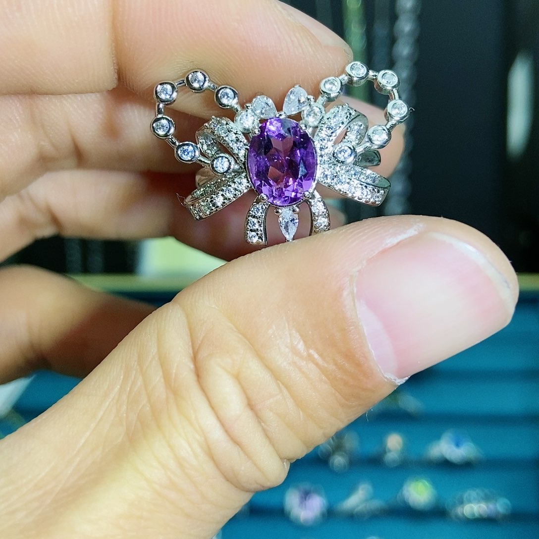 【闪购商品】紫晶珠宝半成品银S925镶嵌