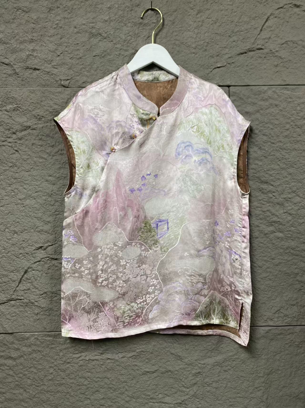 江南烟雨 新中式国风香云纱夏季时尚百搭修身显瘦洋气日常 短袖