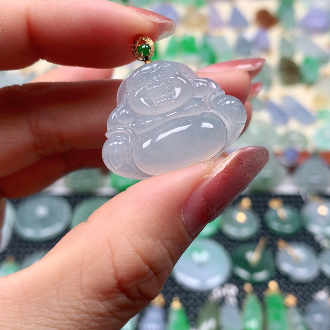 【闪购商品】翡翠18K金镶嵌吊坠(不含链)