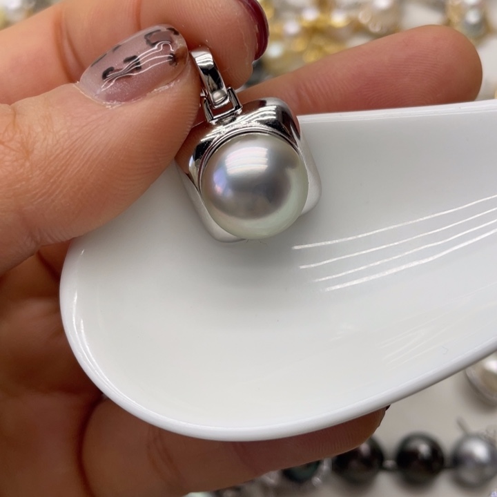海水珍珠吊坠(不含链)银S925镶嵌