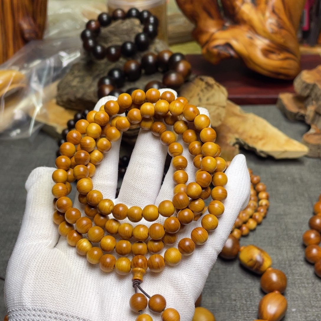 柏木（崖柏）0.8黄粉茶料108颗