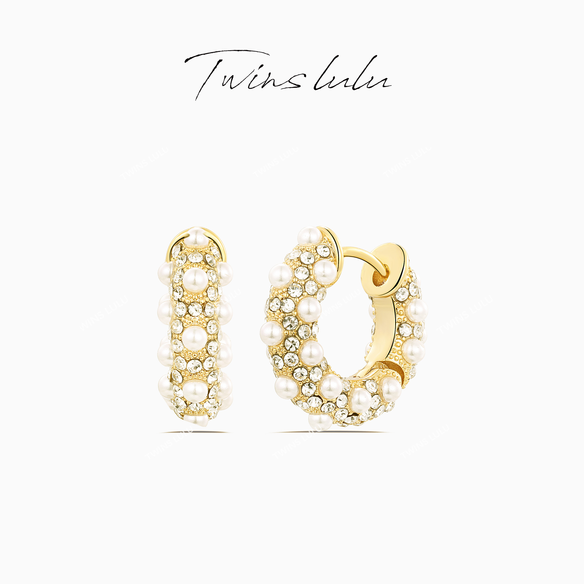 TWINS LULU 镀k金  轻奢小众百搭时尚气质圈圈耳环TSL1265
