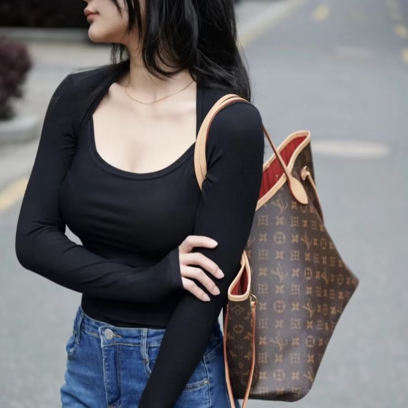 95新 LouisVuitton/路易威登 Lv中号nf购物袋红色漏价973357