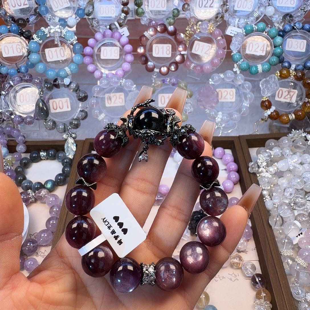 s***丽合金水晶手链紫水