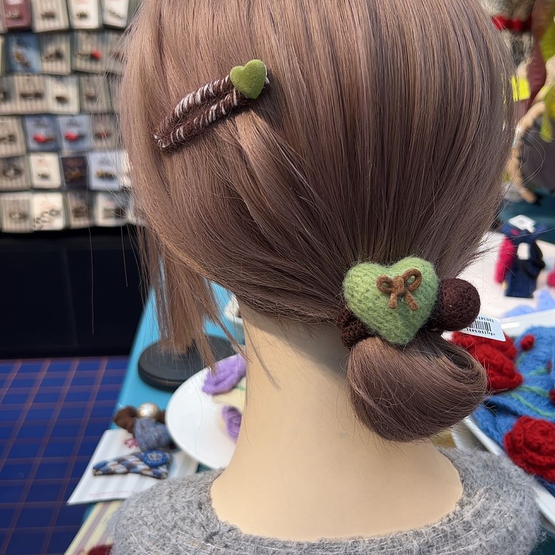 布艺非金属绿色爱心一套