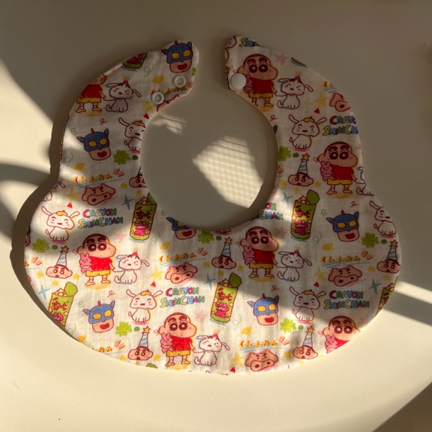 婴幼儿纯棉可爱可调节透气口水巾围兜ins