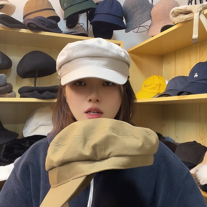 纯棉平顶双色军帽马术帽