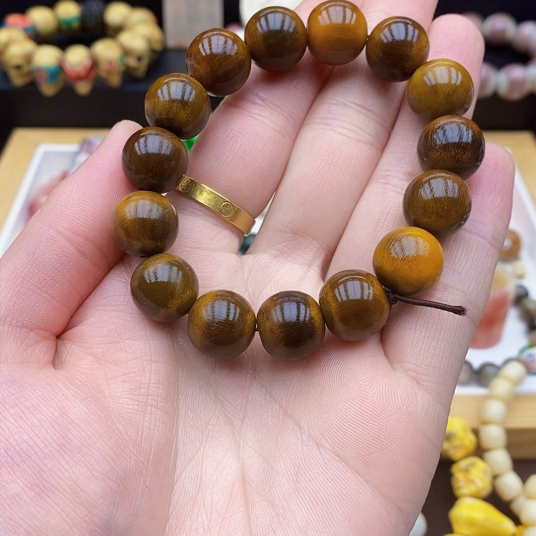 驼骨手串/手链14mm金丝牦牛角骨