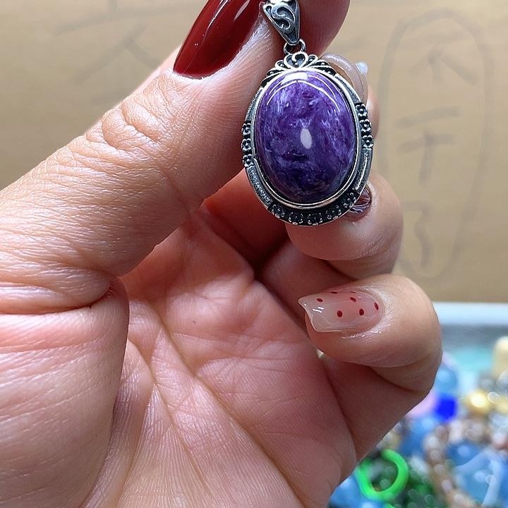 水晶水晶吊坠银S925镶嵌