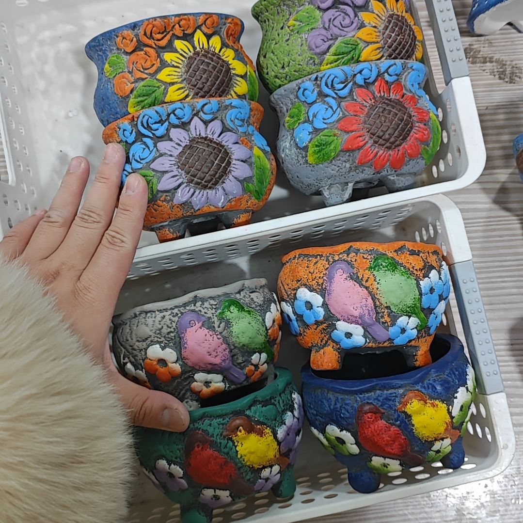 陶吸水透气的白陶花盆凑满12发货