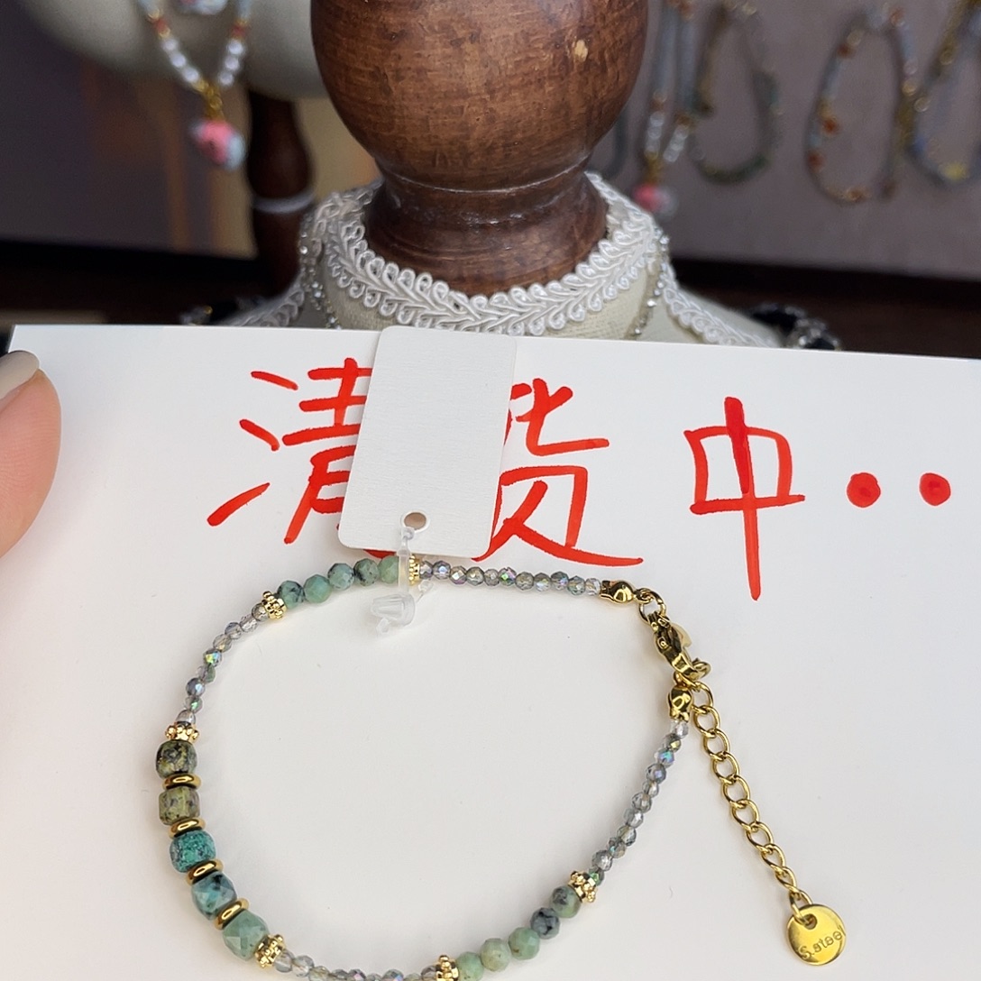 锆石钛钢透灰系手链