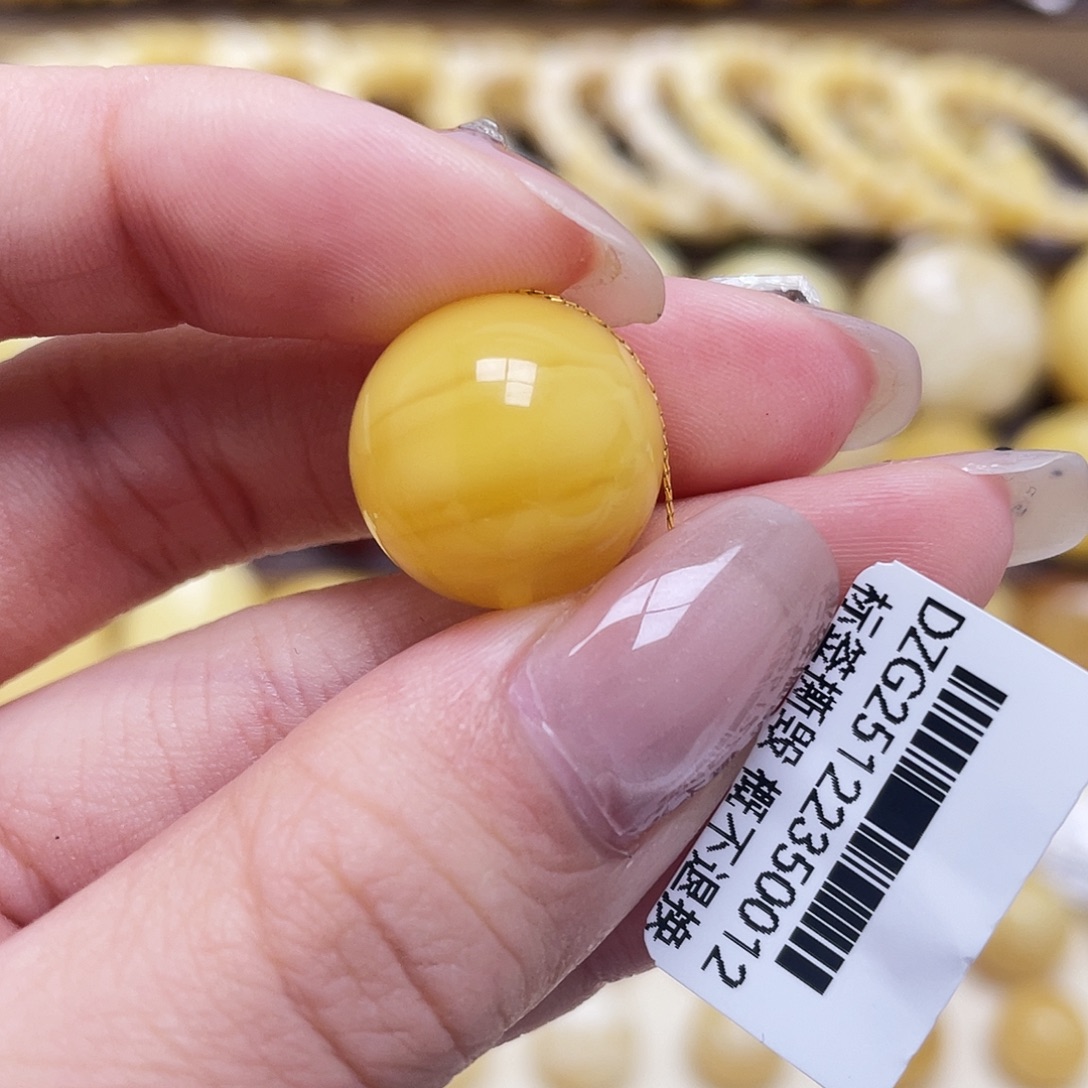 琥珀未镶嵌裸石16.4mm圆珠