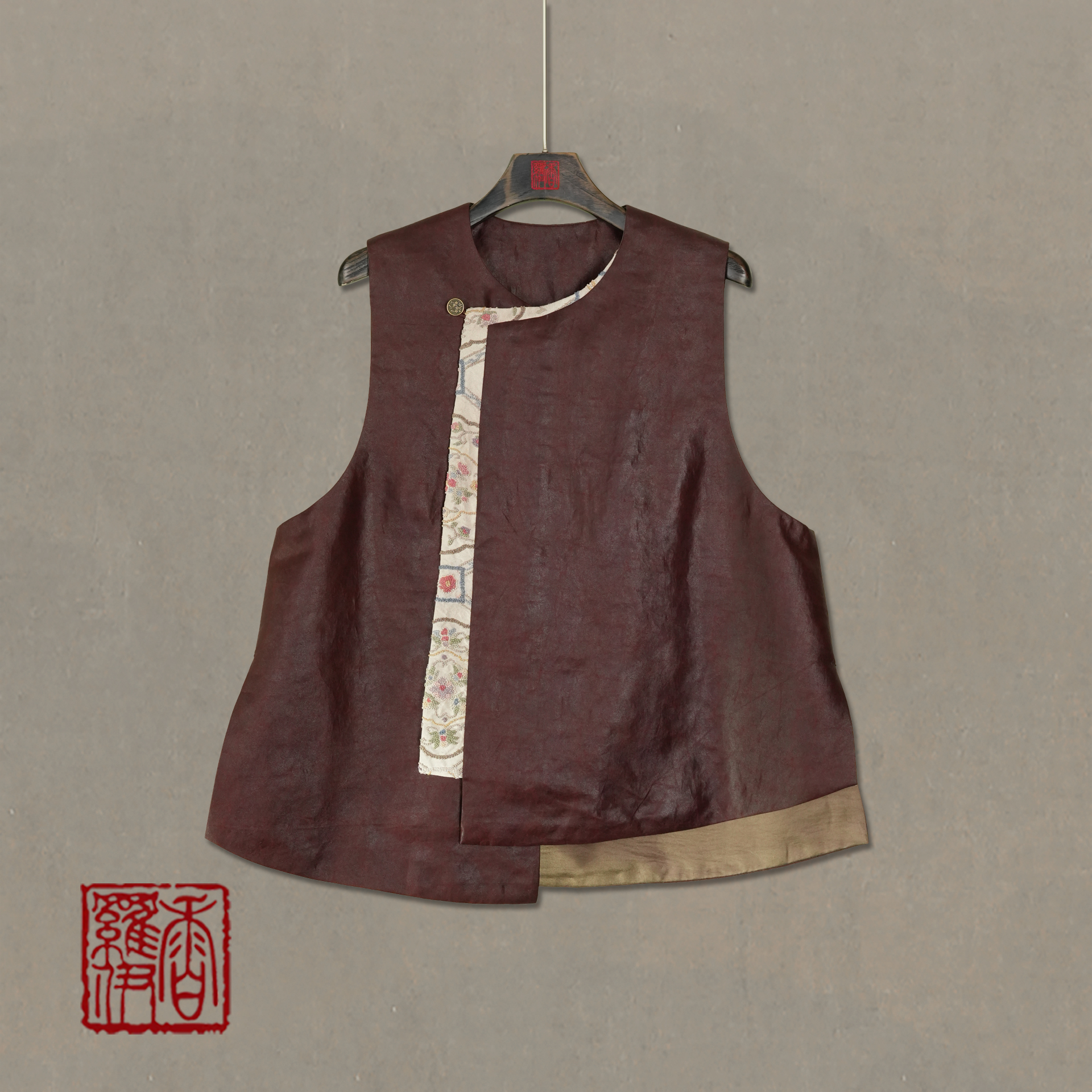 【墨池淀】传统中式汉服提花马夹